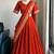 Orange Viscose Georgette Zari Weaving Border Lehenga Choli with Dupatta- full stitched free size