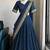 Blue Viscose Georgette Zari Weaving Border Lehenga Choli with Dupatta- full stitched free size