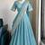 Skyblue Viscose Georgette Zari Weaving Border Lehenga Choli with Dupatta- full stitched free size