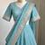 Skyblue Viscose Georgette Zari Weaving Border Lehenga Choli with Dupatta- full stitched free size