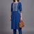 women ethnic motifs embroidered regular thread work kurta with trousers