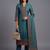 women ethnic motifs printed regular chanderi silk kurta with trousers & with dupatta