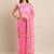 pink floral embroidered georgette saree