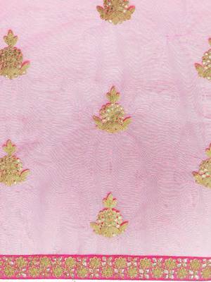 pink floral embroidered georgette saree 3