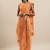 peach embellished embroidered georgette saree