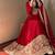 Women's red heavy zari & sequins work anarkali suit set with straight pant and embroidered dupatta