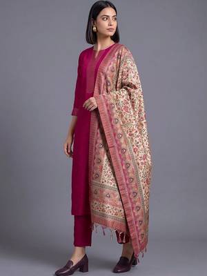 women ethnic motifs regular kurta with trousers & with dupatta 5