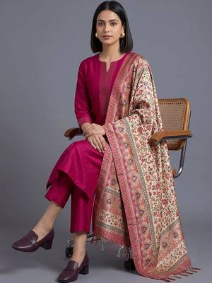 women ethnic motifs regular kurta with trousers & with dupatta 6