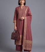 women ethnic motifs printed regular kurta with palazzos & with dupatta