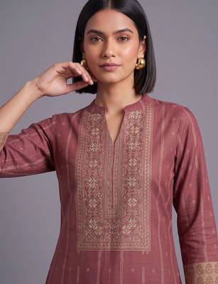 women ethnic motifs printed regular kurta with palazzos & with dupatta 2