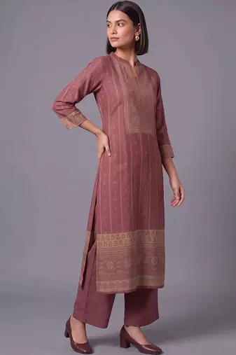 women ethnic motifs printed regular kurta with palazzos & with dupatta