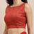 red red striped sequinned saree