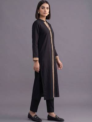 women colourblocked regular kurta with trousers 2