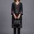 women ethnic motifs embroidered regular thread work cotton kurta with trousers