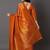 orange orange & gold-toned ethnic printed silk blend saree