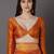 orange orange & gold-toned ethnic printed silk blend saree
