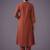 women embroidered regular thread work kurta with trousers