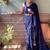 blue embellished sequinned work saree