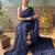 blue embellished sequinned work saree