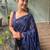 blue embellished sequinned work saree