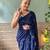 blue embellished sequinned work saree