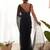black solid saree with embroidered unstitched blouse piece