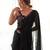 black solid saree with embroidered unstitched blouse piece