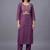 women ethnic motifs embroidered regular thread work kurta set