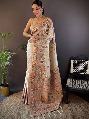 white woven design saree 1