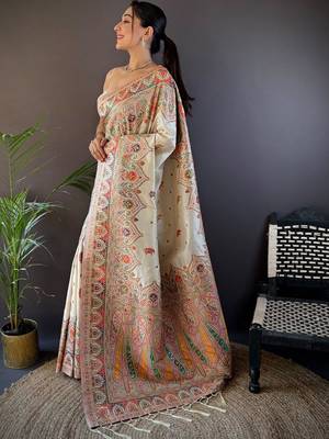white woven design saree 2