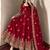Women's deep red embroidered anarkali gown with dupatta
