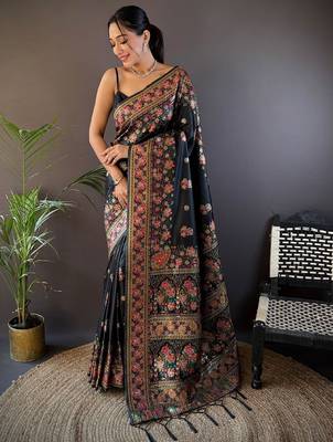 black women zari saree 1
