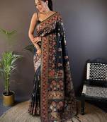 black women zari saree