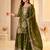 Mehendi green embroidered kurti with sharara and dupatta set for women