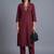 women ethnic motifs embroidered regular kurta with trousers
