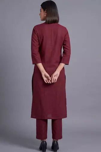 women ethnic motifs embroidered regular kurta with trousers