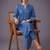 women ethnic motifs embroidered regular thread work kurta with trousers