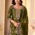 Mehendi green embroidered kurti with sharara and dupatta set for women