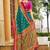 teal teal green tussar silk ethnic printed traditional wear matching blouse sarees