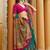 teal teal green tussar silk ethnic printed traditional wear matching blouse sarees