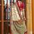 cream off white tussar silk ethnic printed traditional wear matching blouse sarees