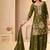 Mehendi green embroidered kurti with sharara and dupatta set for women