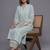 women ethnic motifs regular thread work silk crepe kurta with trousers