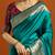 teal ethnic motifs  embellished woven design banarasi silk saree with blouse
