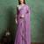 purple ethnic motifs embroidered pure chiffon saree