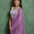 purple ethnic motifs embroidered pure chiffon saree
