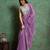 purple ethnic motifs embroidered pure chiffon saree