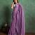 purple ethnic motifs embroidered pure chiffon saree