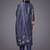 women ethnic motifs printed regular chanderi silk kurta set