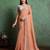 orange floral embroidered pure chiffon saree